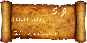 Stibli Júlia névjegykártya