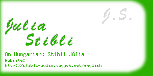 julia stibli business card